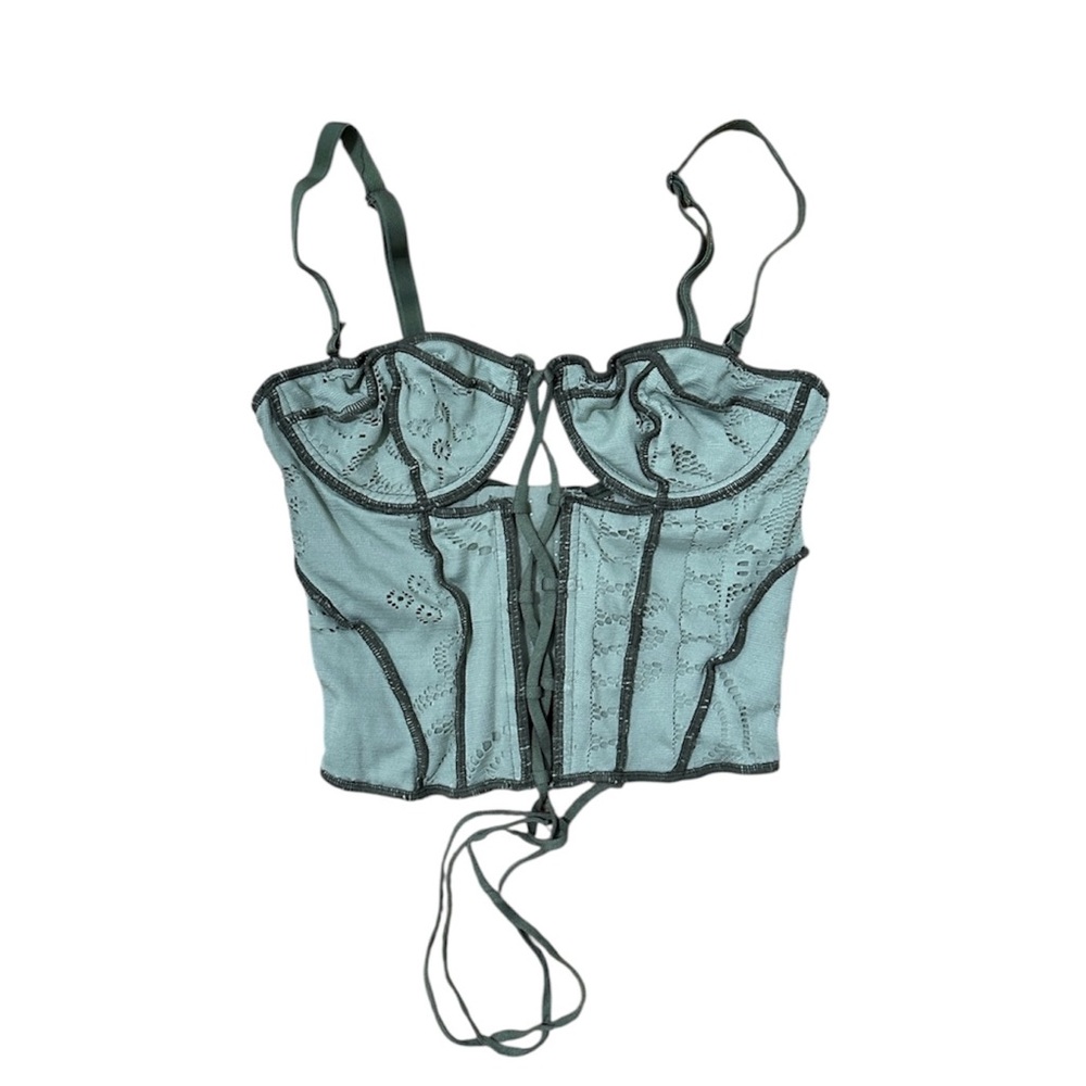 urban outfitters green corset top